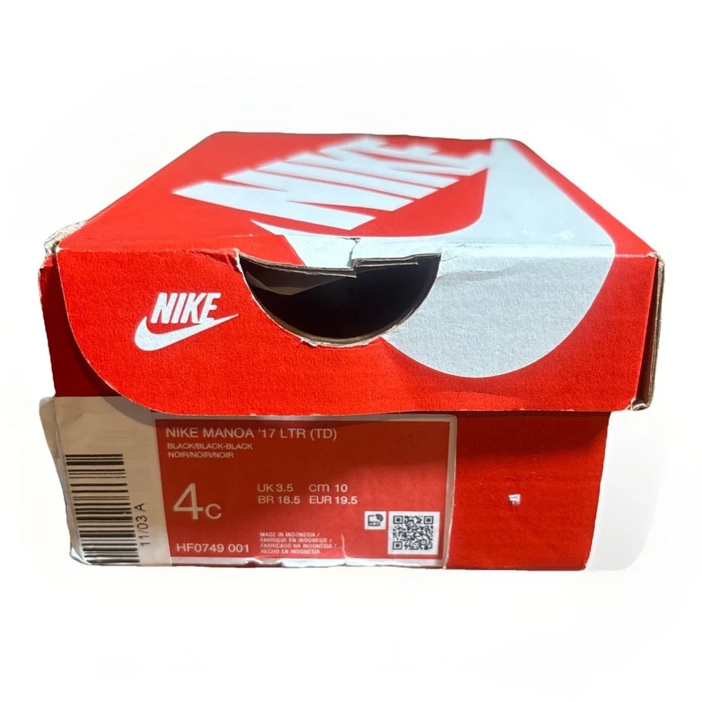Nike Manoa LTR‎ (TD) Boots BQ5374 001 Toddler Athletic Black Shoes Size 6c